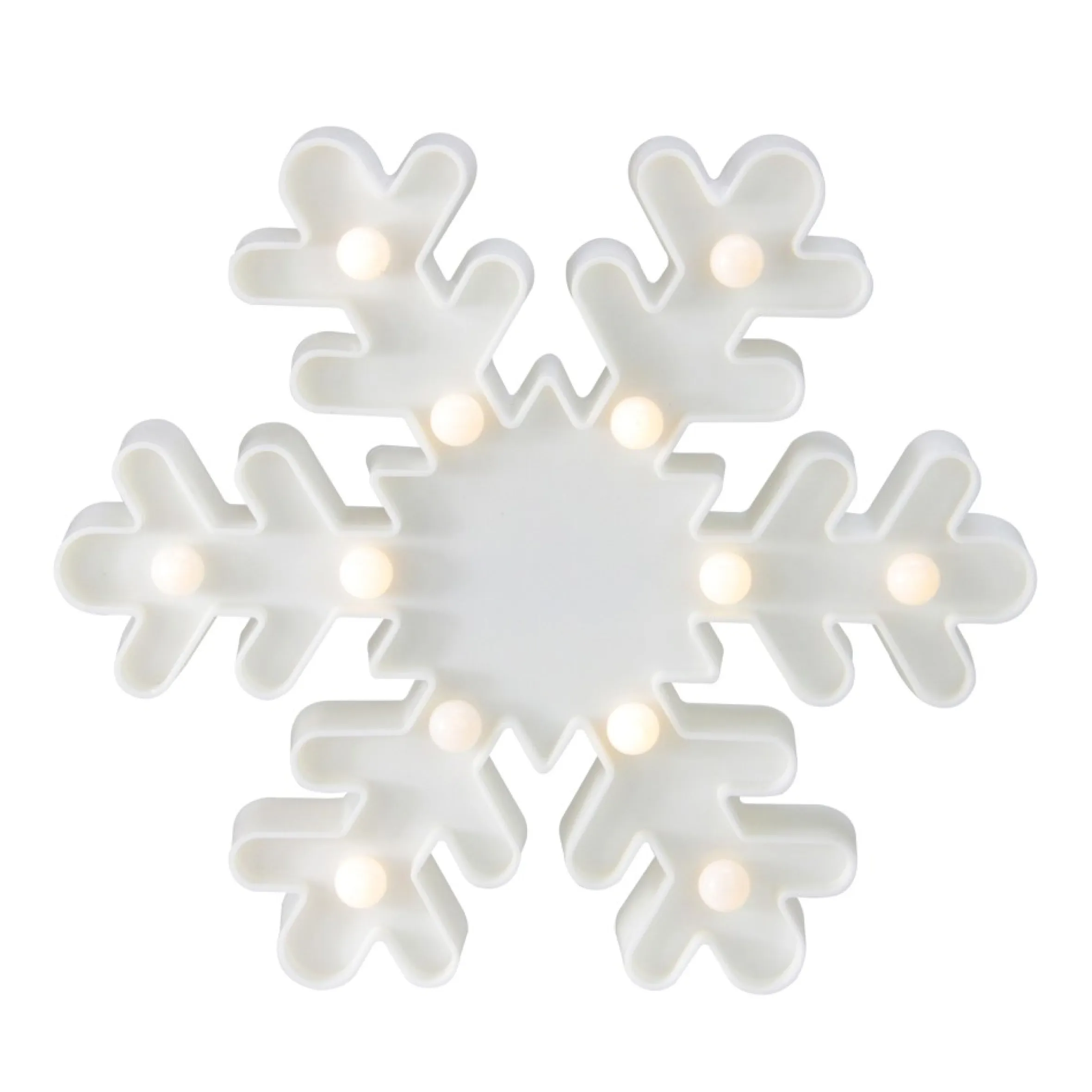 9.5" Led Lighted White Snowflake Christmas Marquee Sign