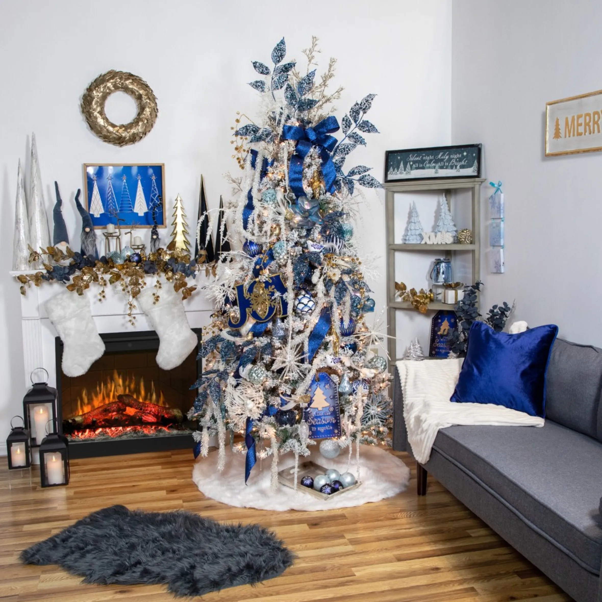 15.5" Led Lighted Winter Blue "Magic Christmas Season" Snowflake Wall Art Decoration