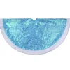48" Light Blue Iridescent Mesh Glittered Snowflakes Christmas Tree Skirt