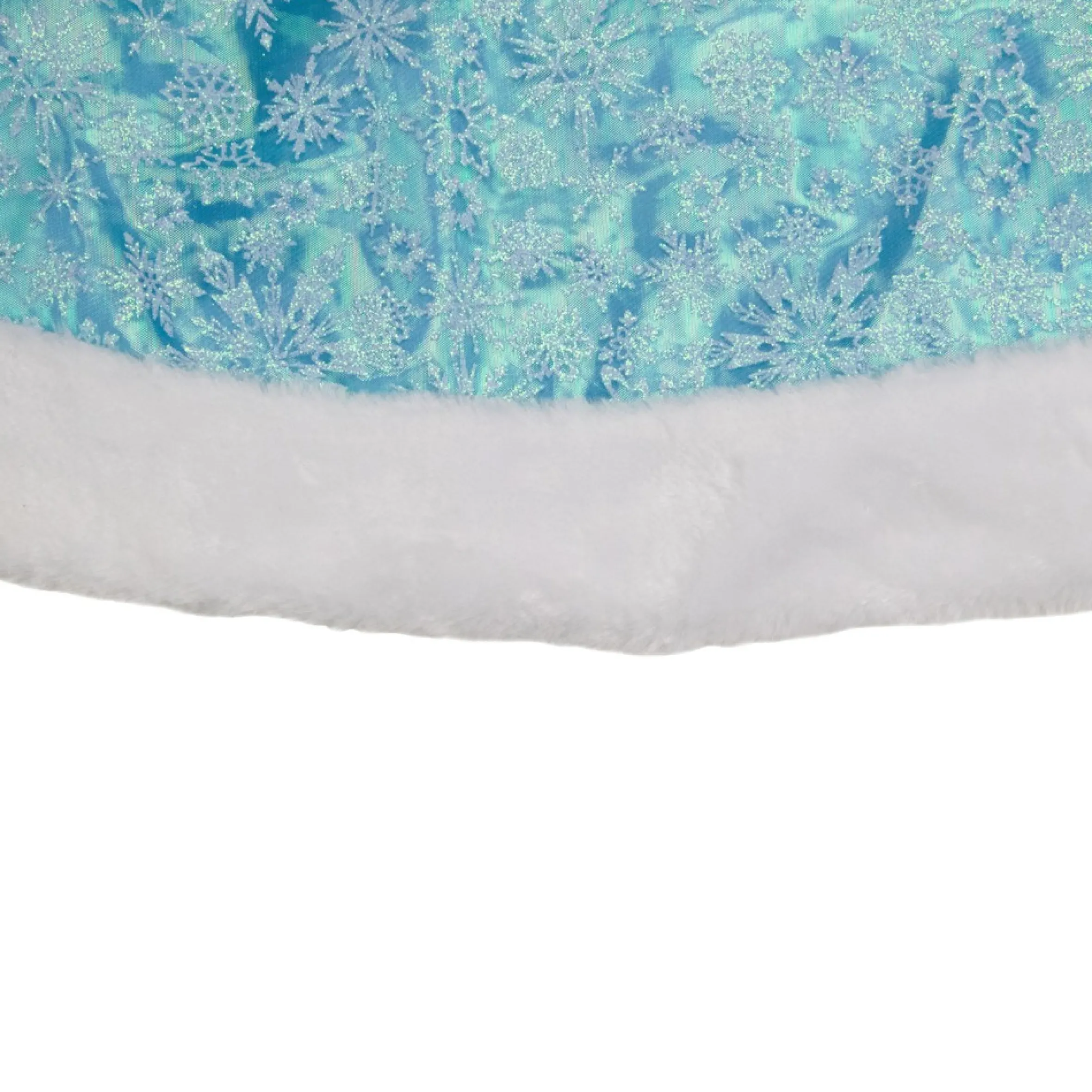 48" Light Blue Iridescent Mesh Glittered Snowflakes Christmas Tree Skirt