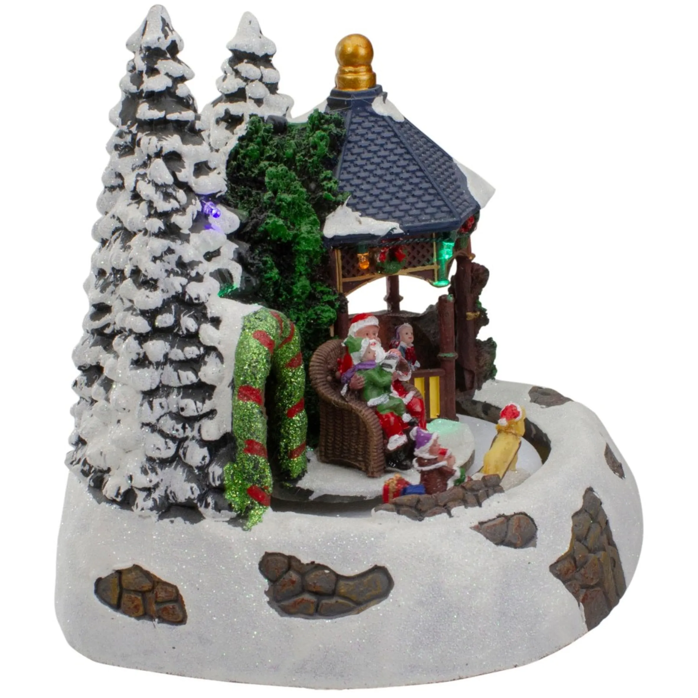 10" Lighted And Animated Christmas Scene With Santa Claus