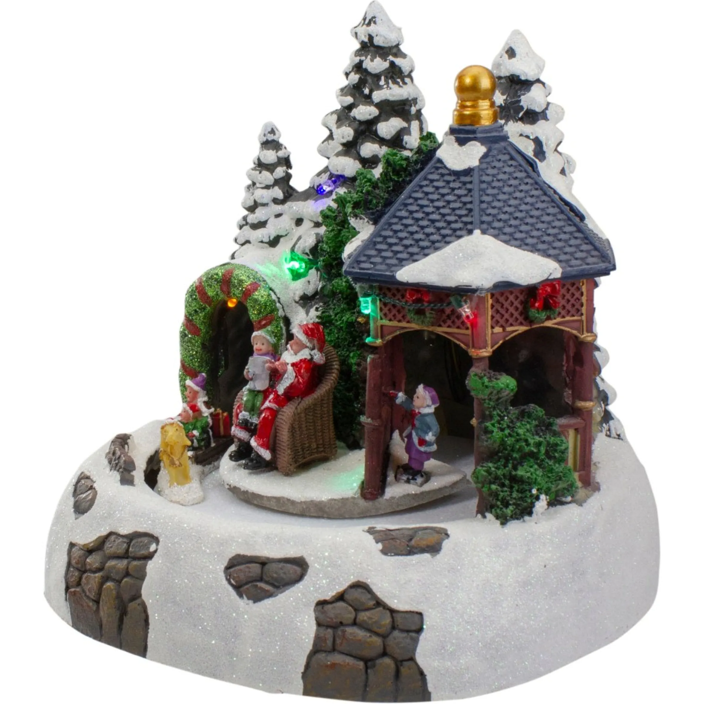 10" Lighted And Animated Christmas Scene With Santa Claus