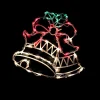 15" Lighted Bells With Bow Christmas Window Silhouette Decoration