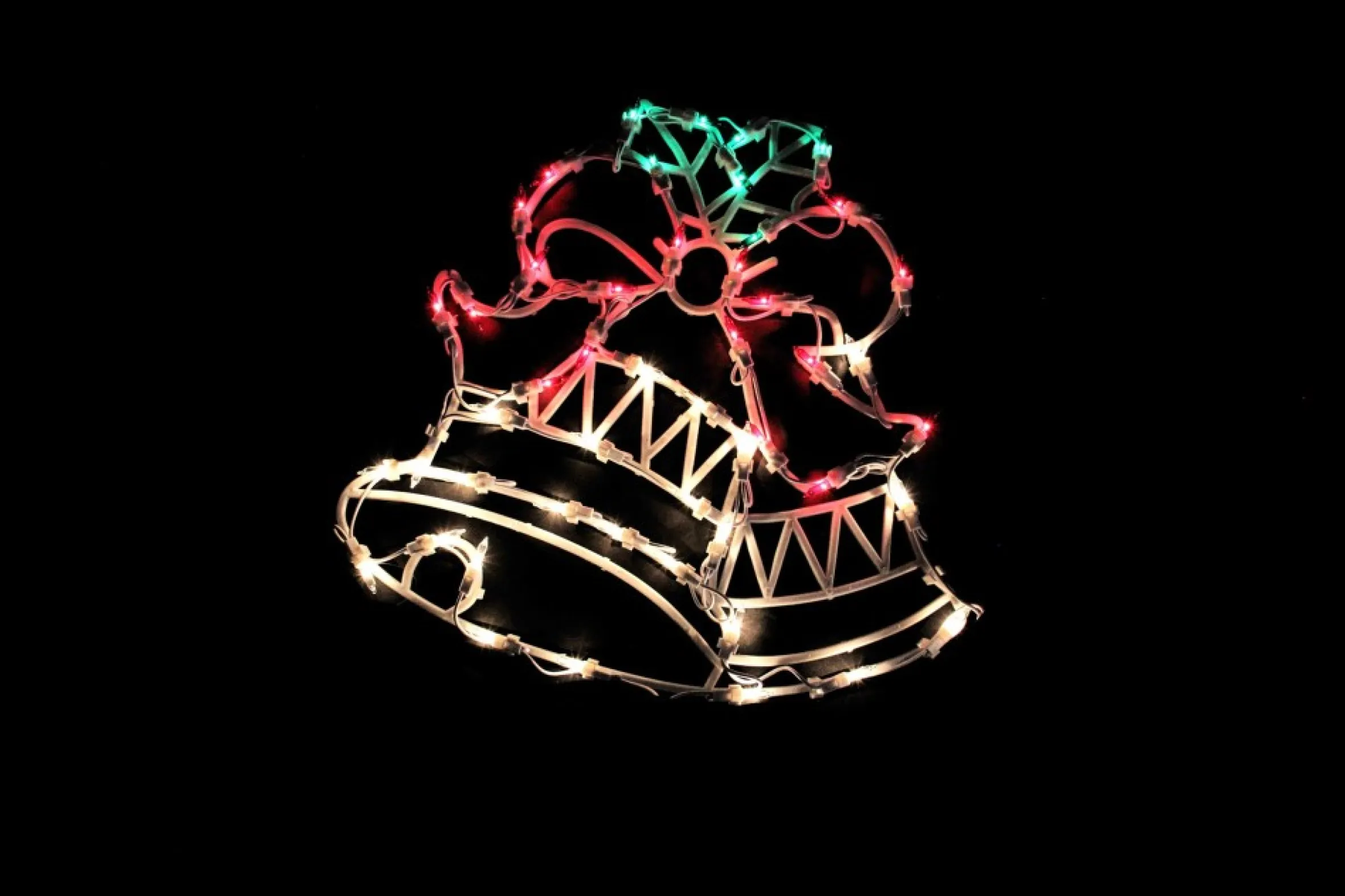 15" Lighted Bells With Bow Christmas Window Silhouette Decoration