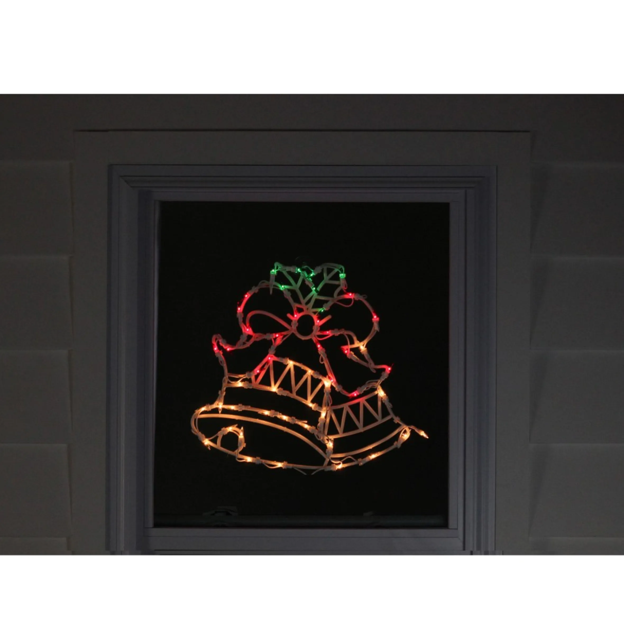 15" Lighted Bells With Bow Christmas Window Silhouette Decoration
