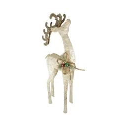 46.5" Lighted Brown And Ivory Reindeer Outdoor Christmas Decoration