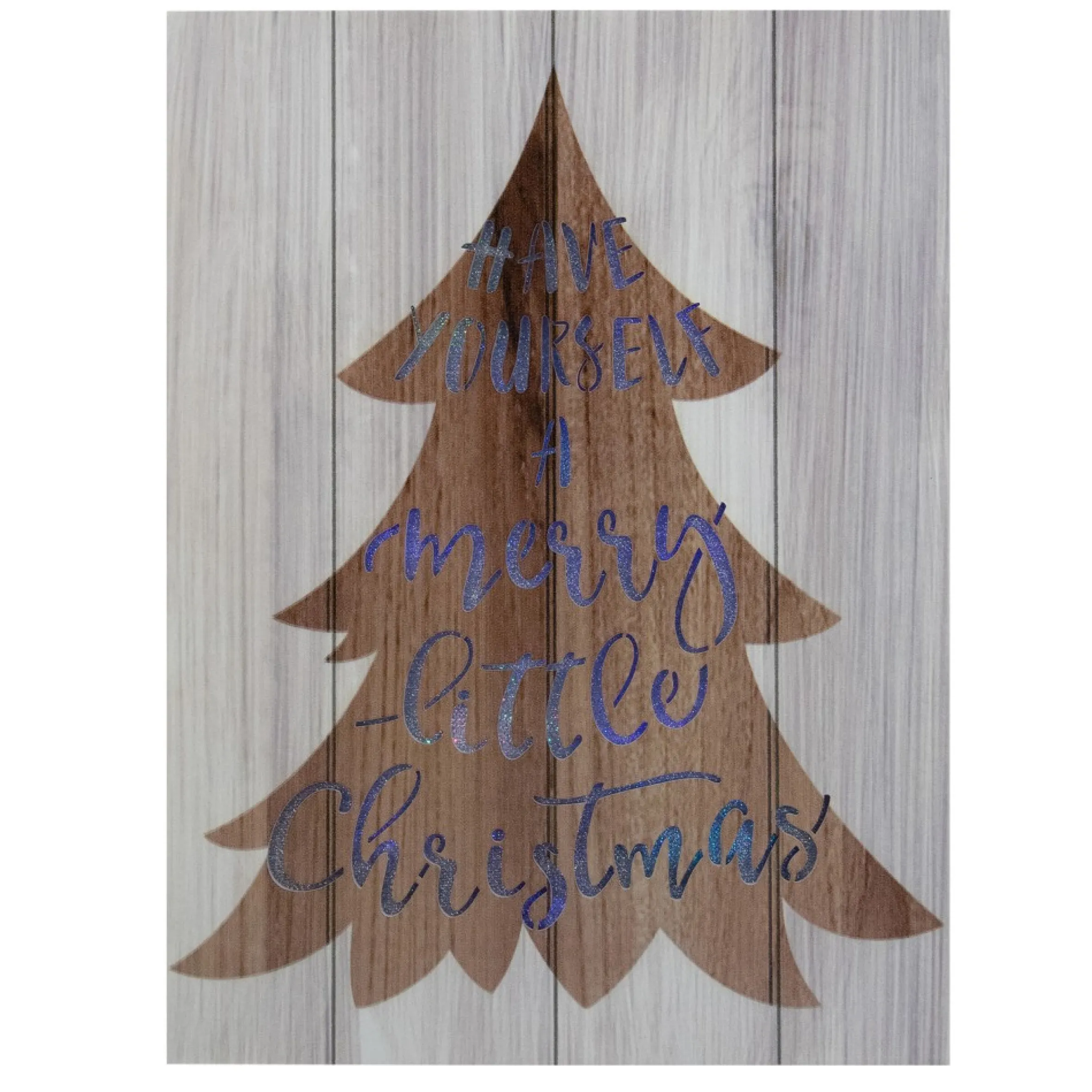 11.75" Lighted Brown Tree "Have Yourself A Merry Little Christmas" Wall Plaque