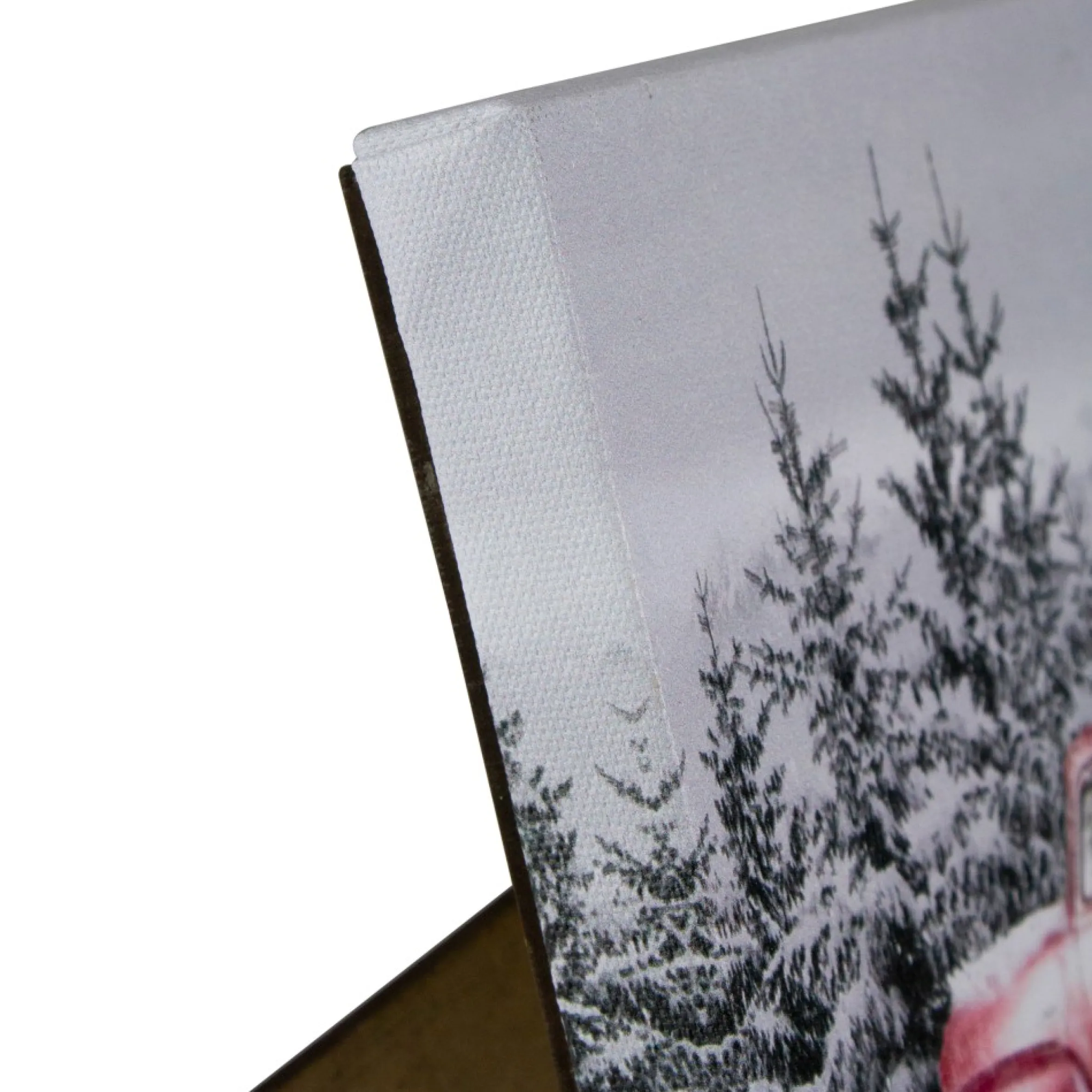 8" Lighted Christmas Tree In A Red Truck Tabletop Canvas Art