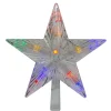 9.5" Lighted Clear Constant Wide Angle 5 Point Star Christmas Tree Topper - Multicolor Led Lights