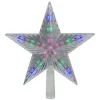 9.5" Lighted Clear 5 Point Star Christmas Tree Topper - Multicolor Led Lights