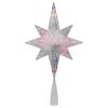 11" Lighted Clear 8 Point Star Of Bethlehem Christmas Tree Topper - Multicolor Lights