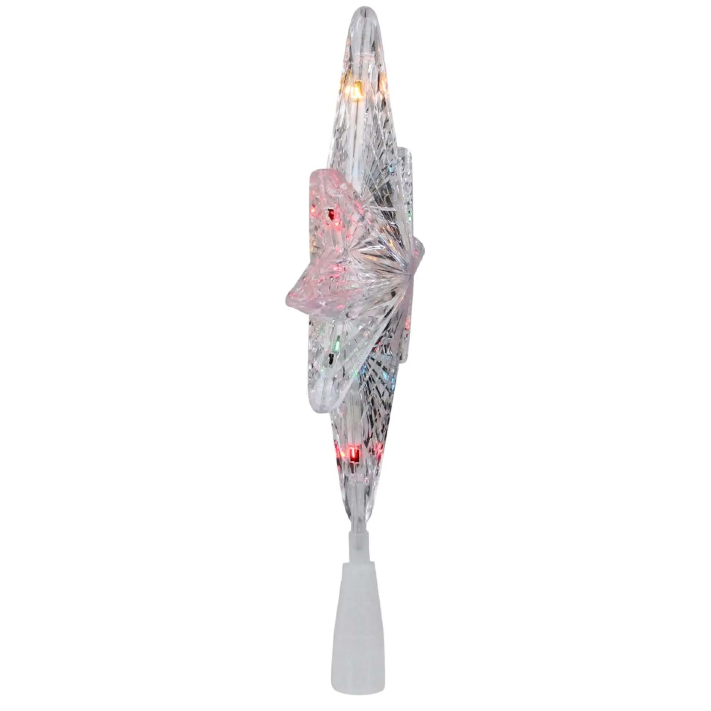 11" Lighted Clear 8 Point Star Of Bethlehem Christmas Tree Topper - Multicolor Lights