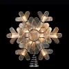 9" Lighted Decorative Silver Capiz Shell Snowflake Christmas Tree Topper - Clear Lights