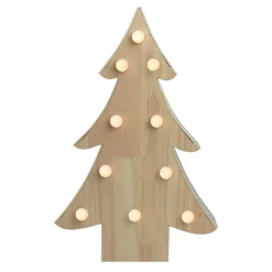 15" Lighted 3D Wooden Christmas Tree Tabletop Decor