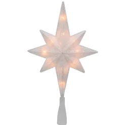 11" Lighted Frosted Clear And Rose Gold Bethlehem Star Christmas Tree Topper - Clear Lights