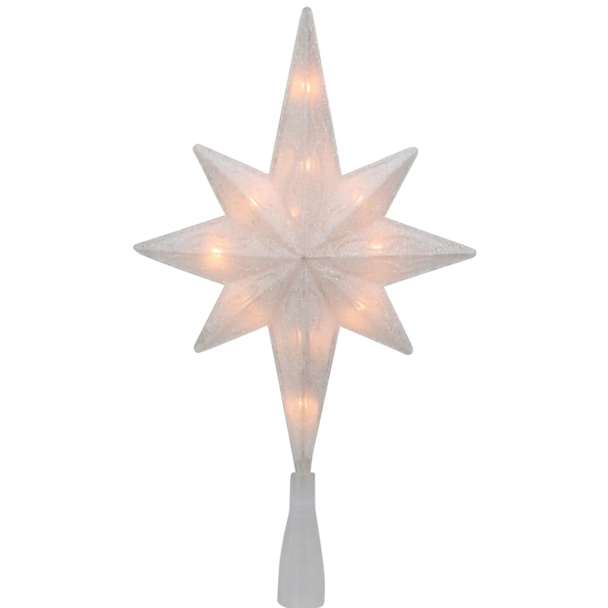 11" Lighted Frosted Clear And Rose Gold Bethlehem Star Christmas Tree Topper - Clear Lights