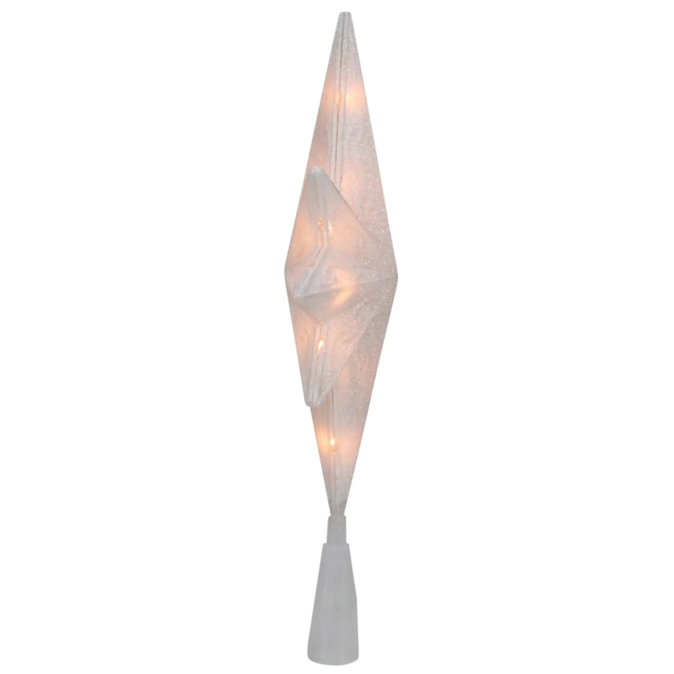 11" Lighted Frosted Clear And Rose Gold Bethlehem Star Christmas Tree Topper - Clear Lights