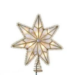 9.25'' Lighted Gold Star Loop Christmas Tree Topper - Clear Lights