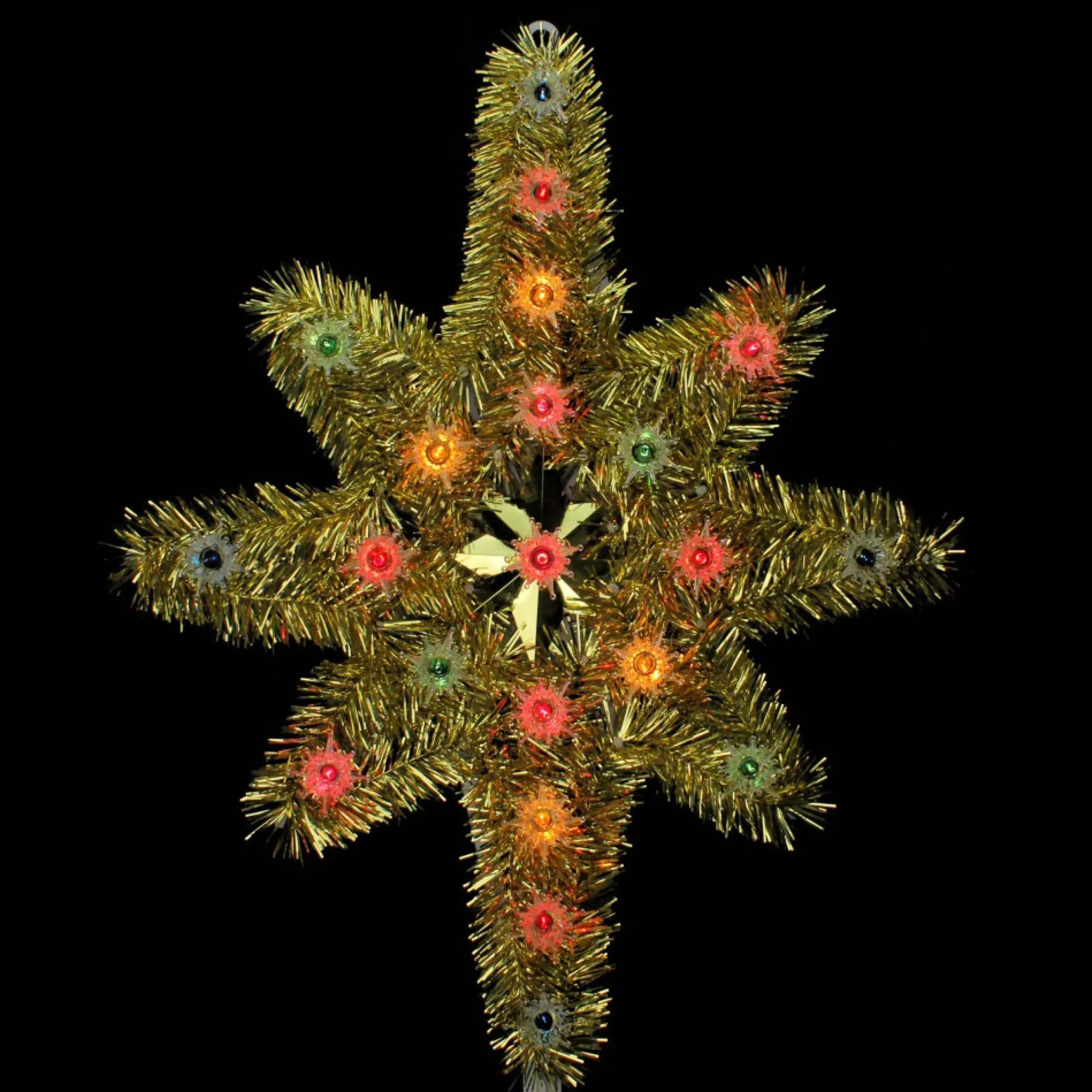 21" Lighted Gold Star Of Bethlehem Christmas Tree Topper - Multi-Color Lights
