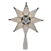 8" Lighted Gray 8 Point Star Christmas Tree Topper - Clear Lights
