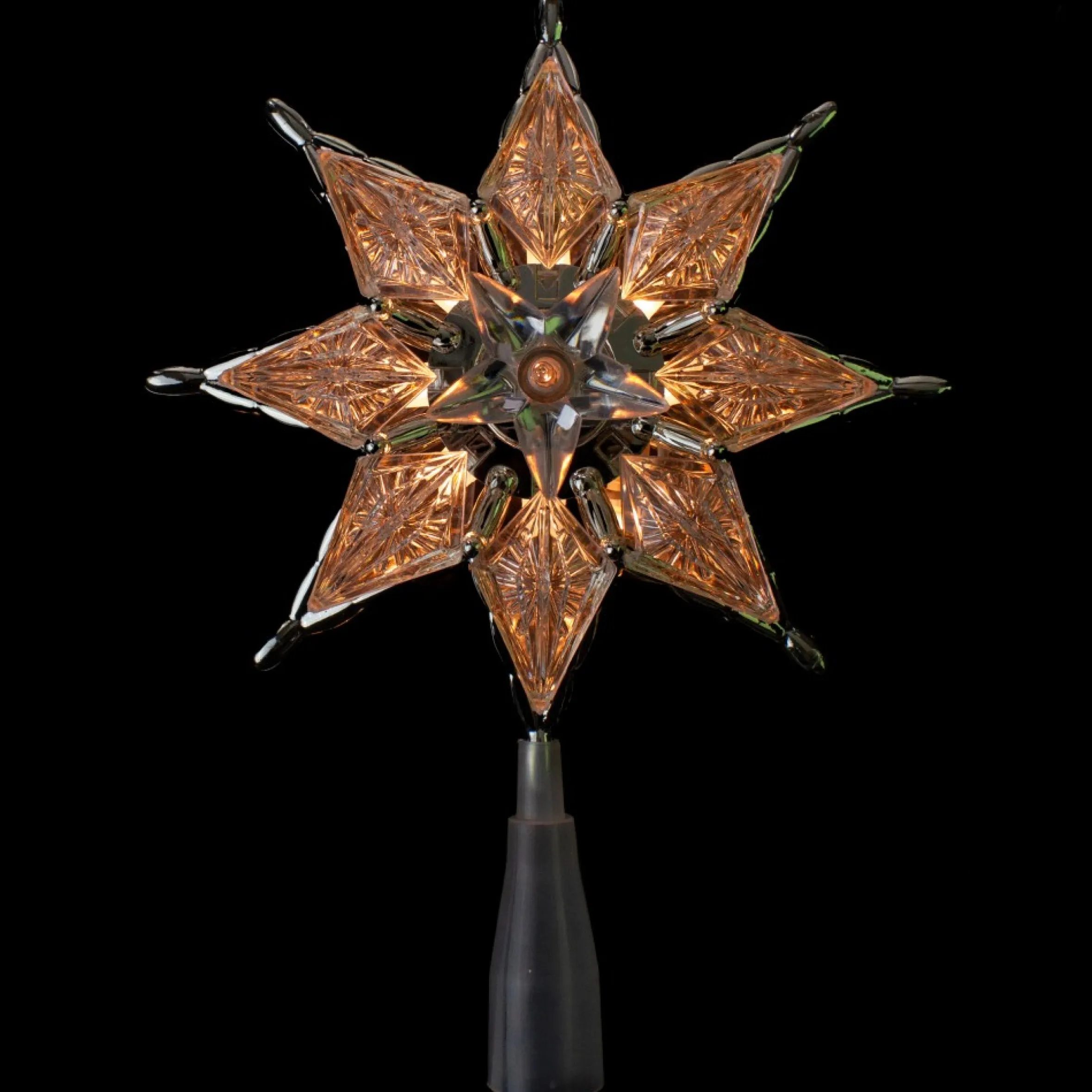 8" Lighted Gray 8 Point Star Christmas Tree Topper - Clear Lights