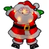 16.25" Lighted Holographic Santa Claus Christmas Window Silhouette