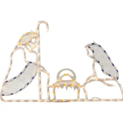 30" Lighted Holy Family Nativity Scene Christmas Window Silhouette