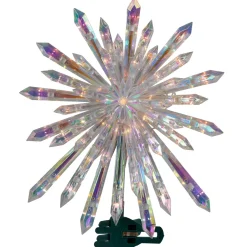14" Lighted Iridescent Icicle Christmas Tree Topper - Clear Lights