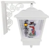 17.75" Lighted Musical Snowman Wall Mounted Snowing Christmas Street Lamp