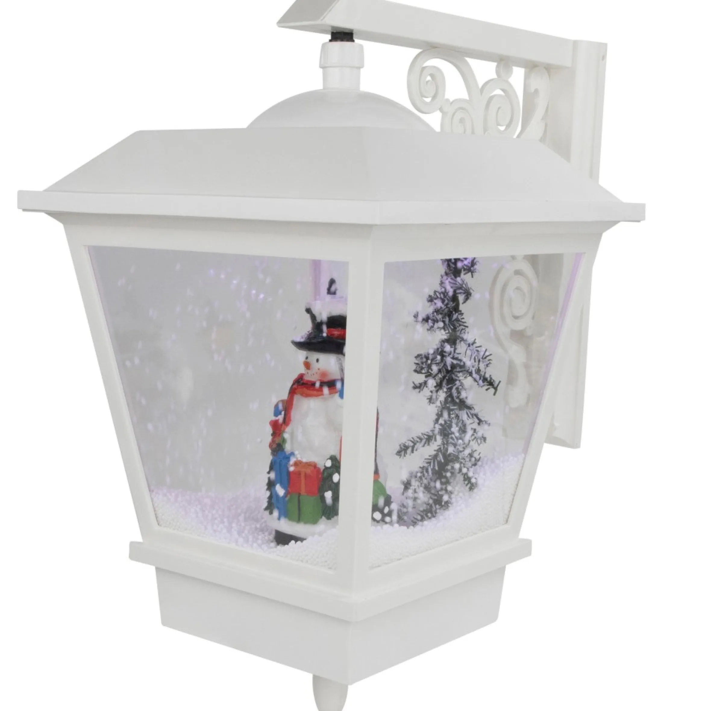 17.75" Lighted Musical Snowman Wall Mounted Snowing Christmas Street Lamp