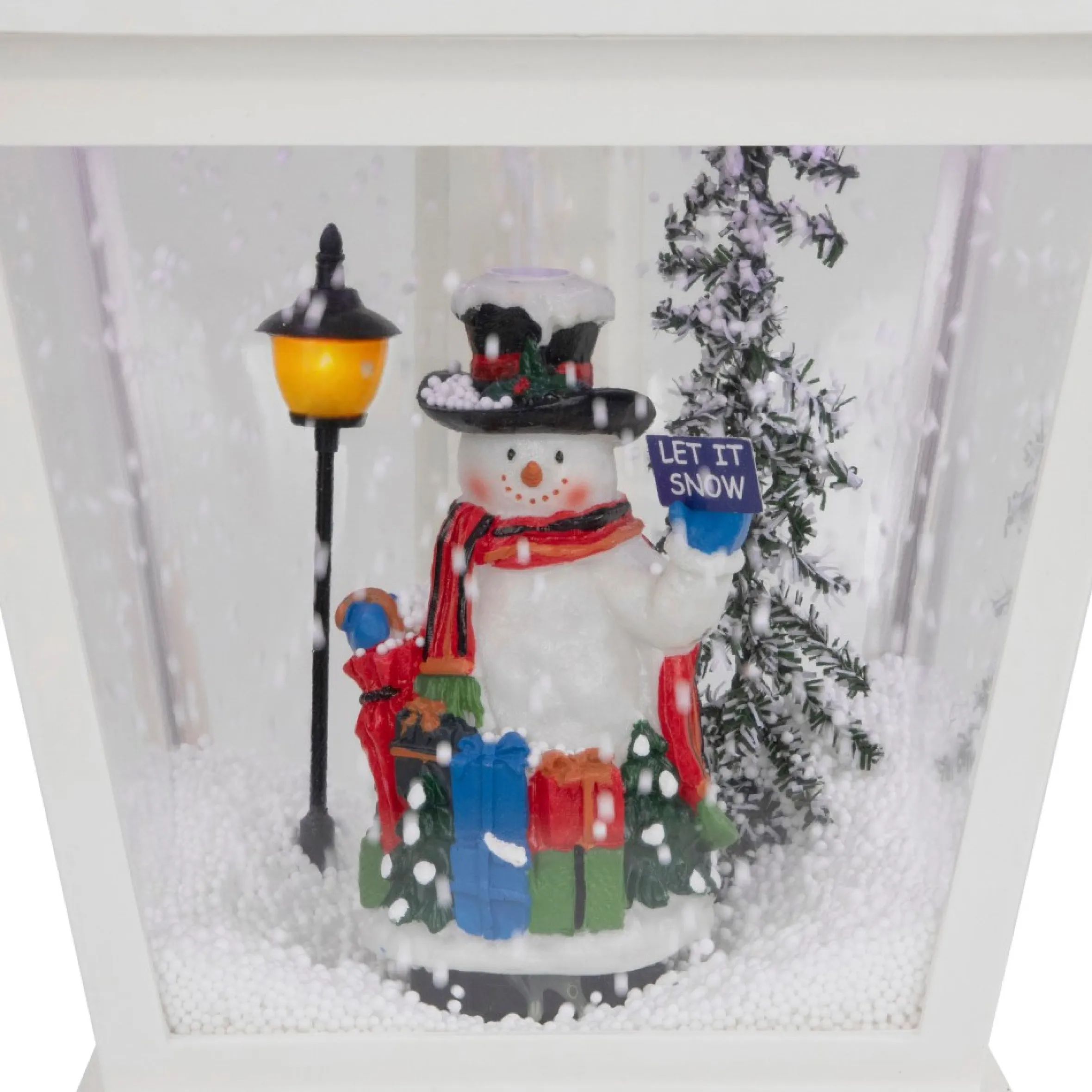 17.75" Lighted Musical Snowman Wall Mounted Snowing Christmas Street Lamp