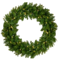 Lighted Northern Pine Artificial Christmas Wreath - 36 Inch, Warm Clear Led Lights