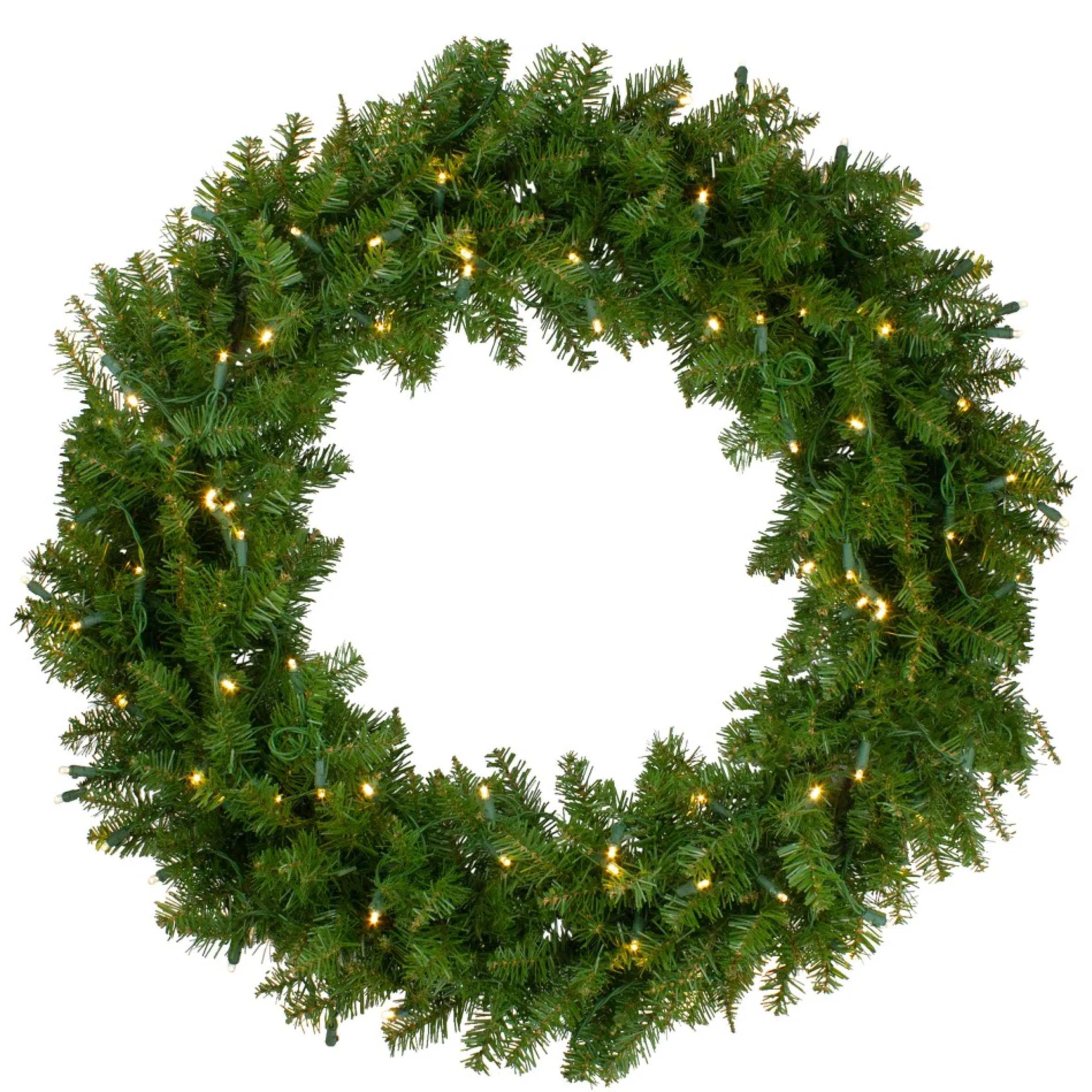 Lighted Northern Pine Artificial Christmas Wreath - 36 Inch, Warm Clear Led Lights