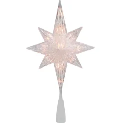 11" Lighted 8 Point Bethlehem Star Christmas Tree Topper - Clear Lights , Green Wire