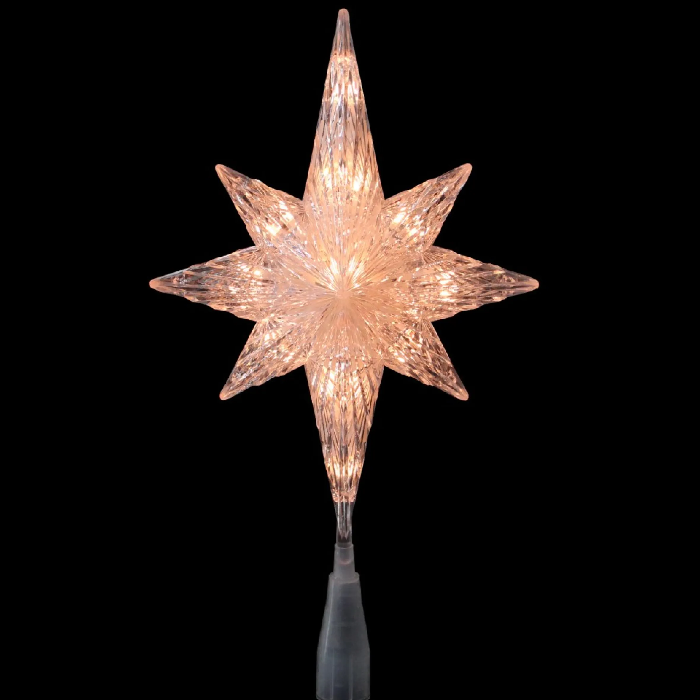 11" Lighted 8 Point Bethlehem Star Christmas Tree Topper - Clear Lights , Green Wire