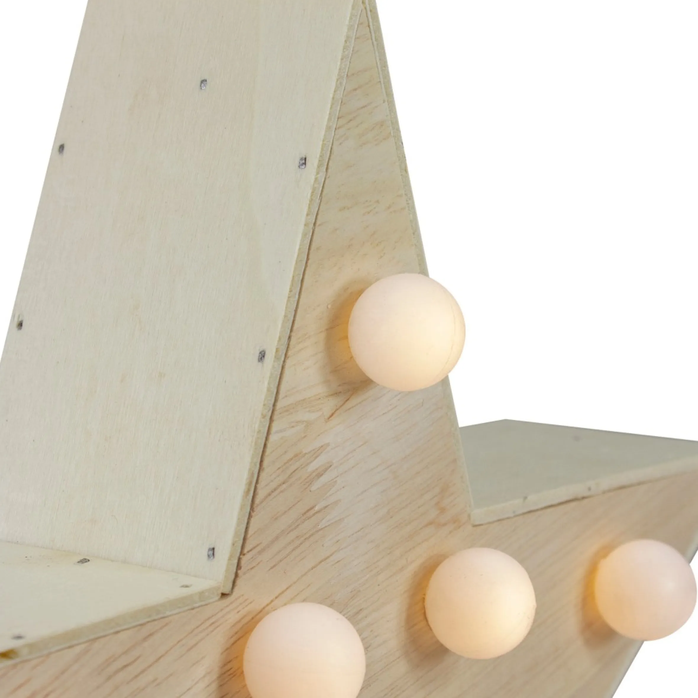 9.25" Lighted 5 Point Wooden Star Christmas Tabletop Decor