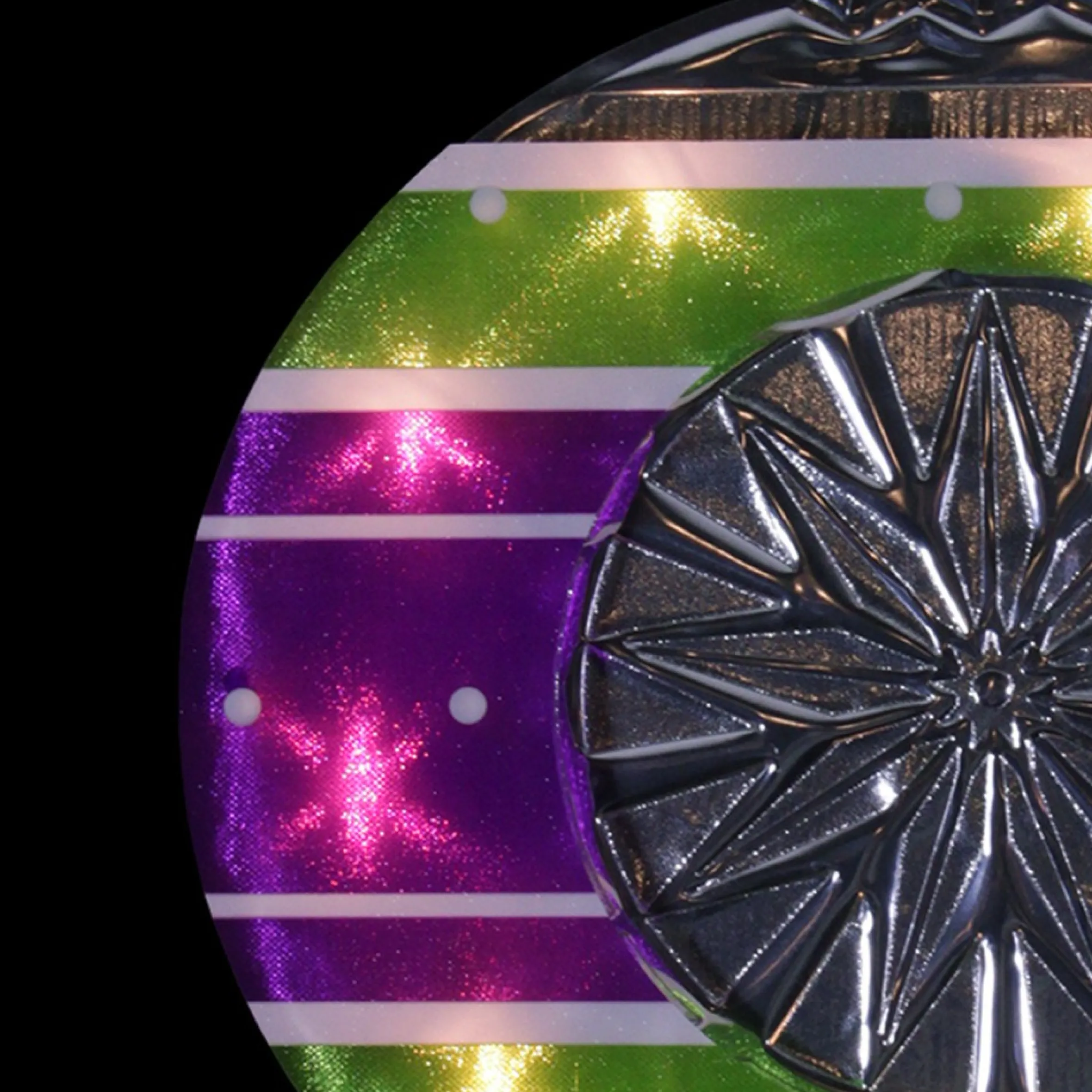 15.5" Lighted Purple And Green Shimmering Ornament Christmas Window Silhouette Decoration