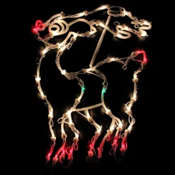 18" Lighted Reindeer Christmas Window Silhouette Decoration