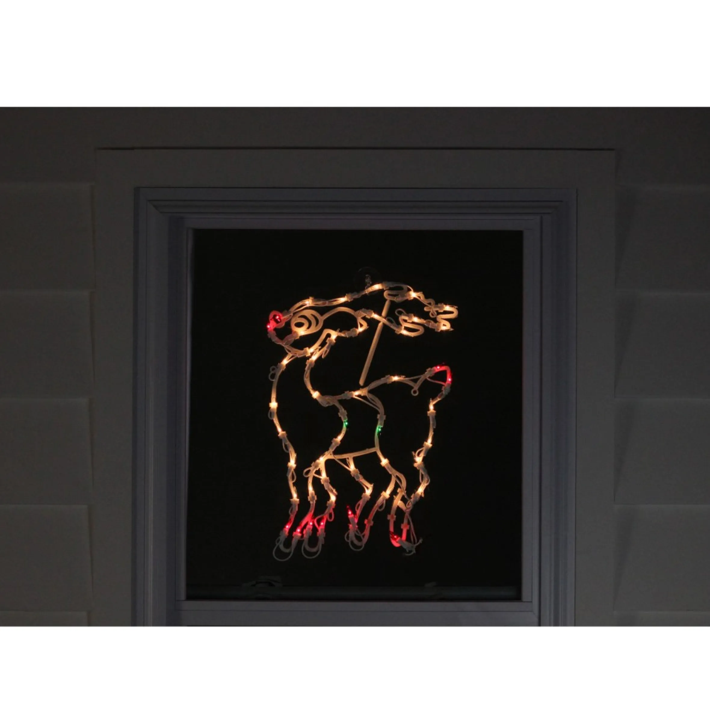18" Lighted Reindeer Christmas Window Silhouette Decoration