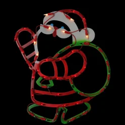17.5" Lighted Santa Claus With Gift Sack Outdoor Christmas Window Silhouette