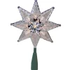 8" Lighted Silver And Clear Mosaic Star Christmas Tree Topper - Clear Lights