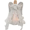 12" Lighted Silver And White Angel With Wings Christmas Tree Topper - Clear Lights