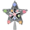 9" Lighted Silver Star Christmas Tree Topper - Multicolor Lights