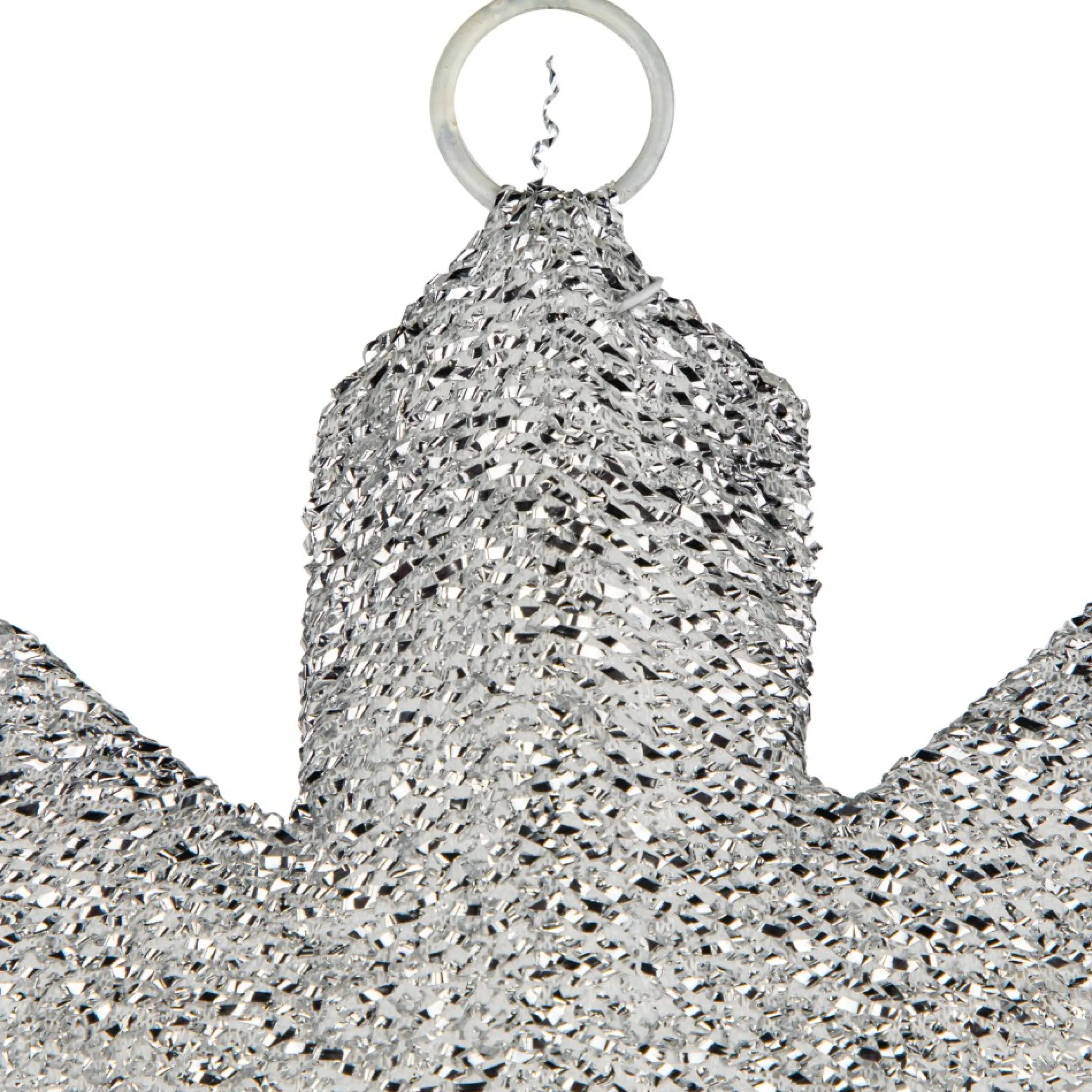 20" Lighted Silver Tinsel Snowflake Christmas Window Decor