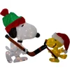 28" Lighted Snoopy And Woodstock Play Hockey Outdoor Christmas Yard Decoration