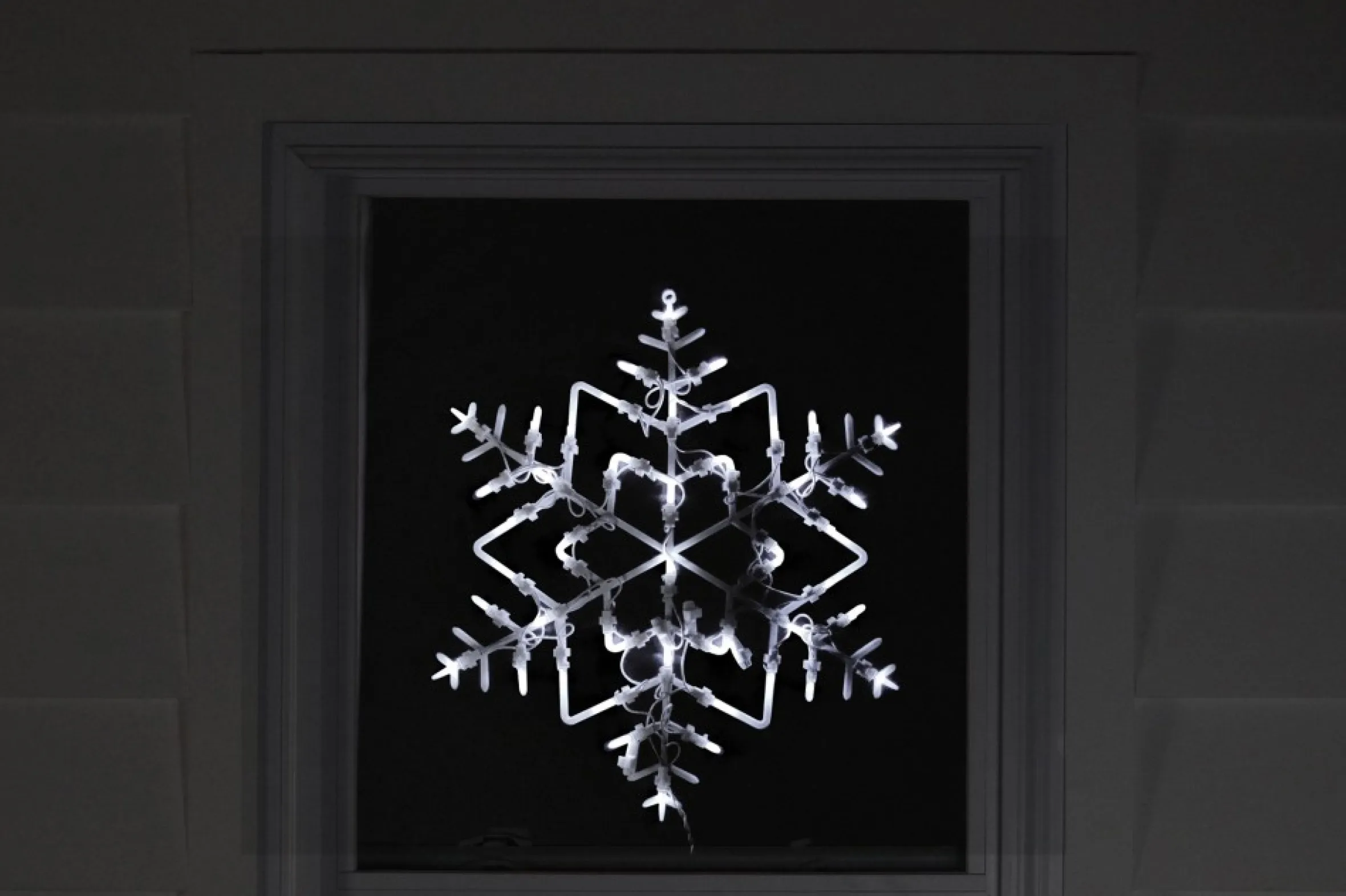 13.5" Lighted Snowflake Christmas Window Silhouette Decoration