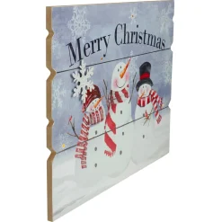 16" Lighted Snowmen 'Merry Christmas' Wall Decor