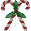 27" Lighted Sparkling Red And Silver Double Candy Cane Outdoor Christmas Decor