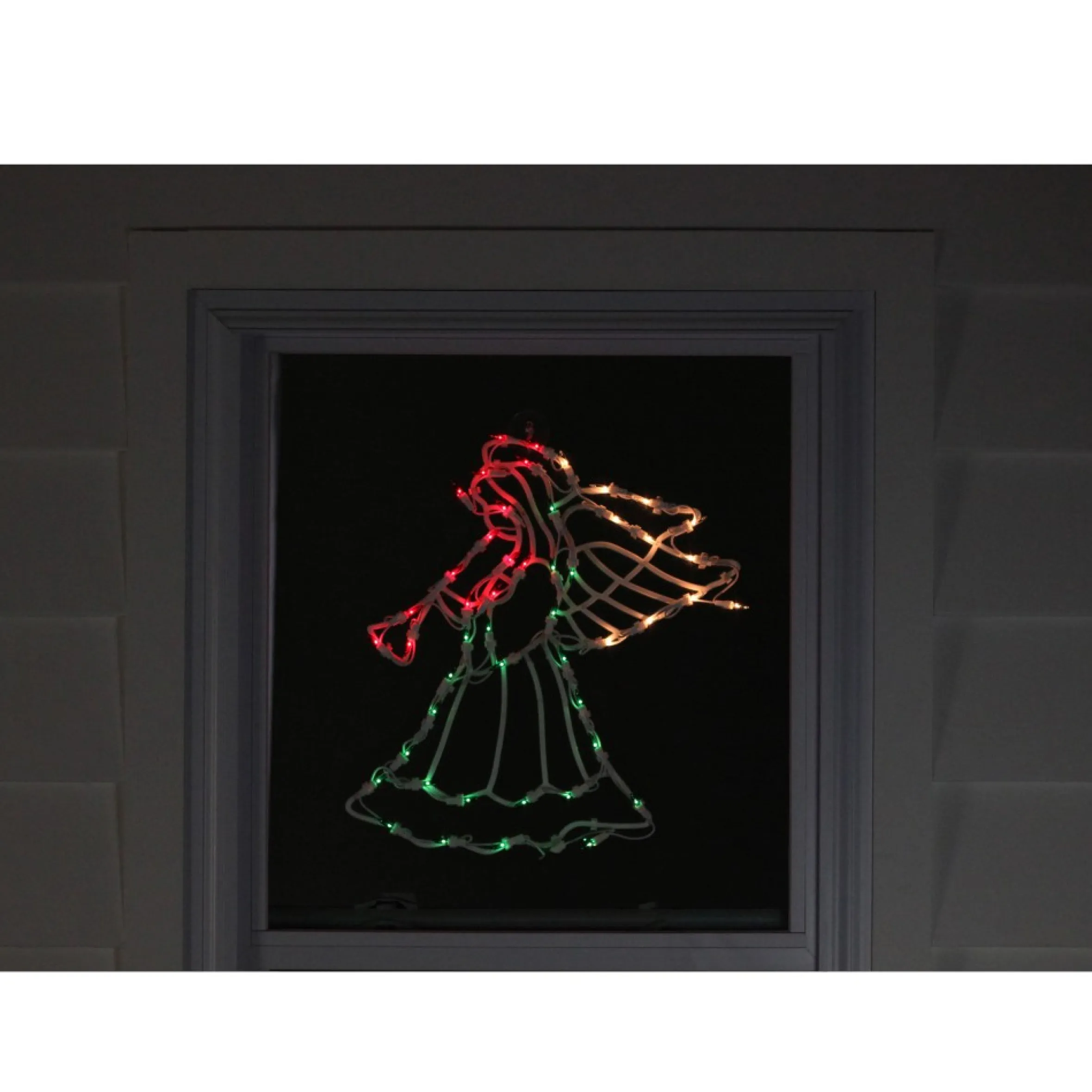 18" Lighted Trumpeting Angel Christmas Window Silhouette Decoration