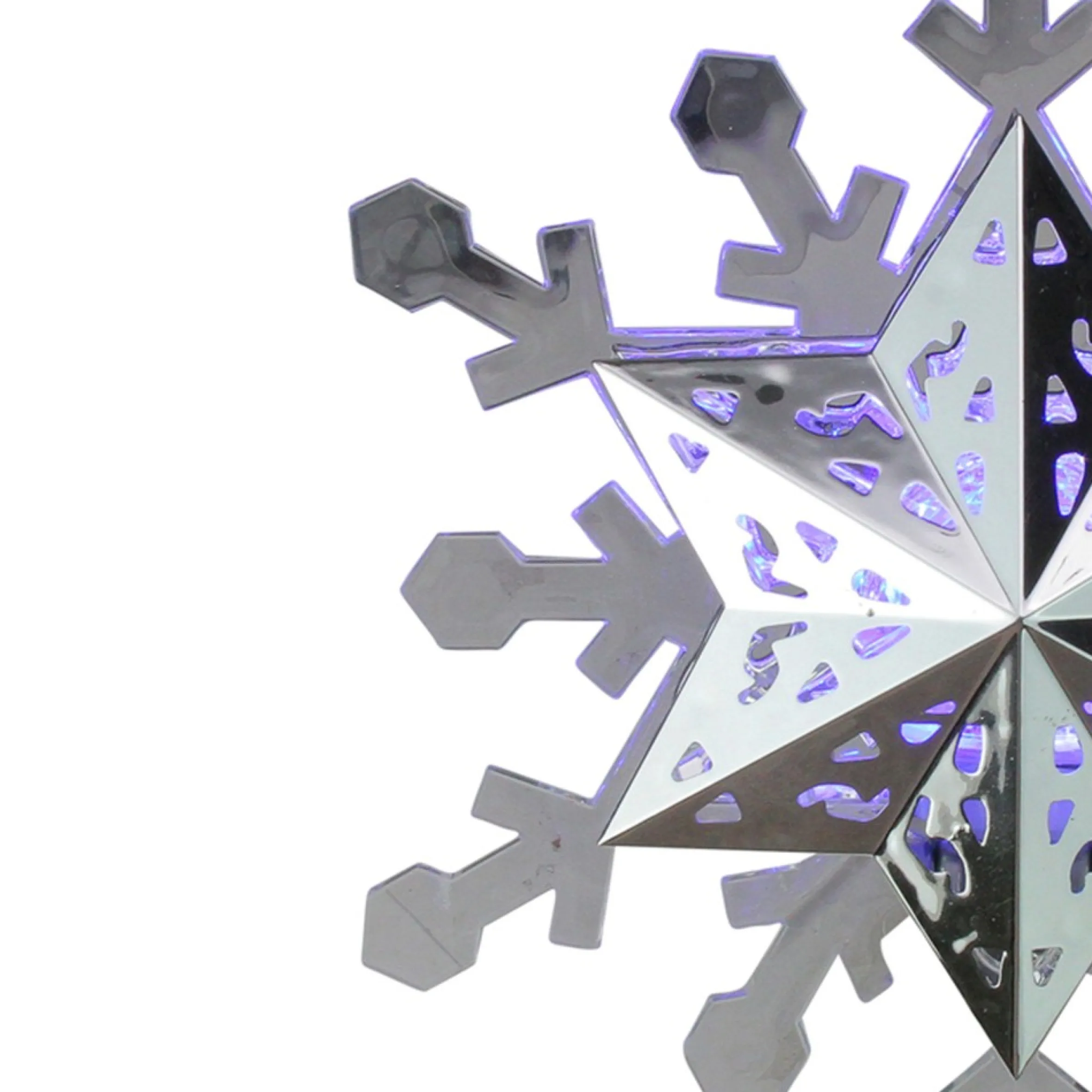 9.25'' Lighted White And Blue Rotating Snowflake Christmas Tree Topper - Clear Led Lights